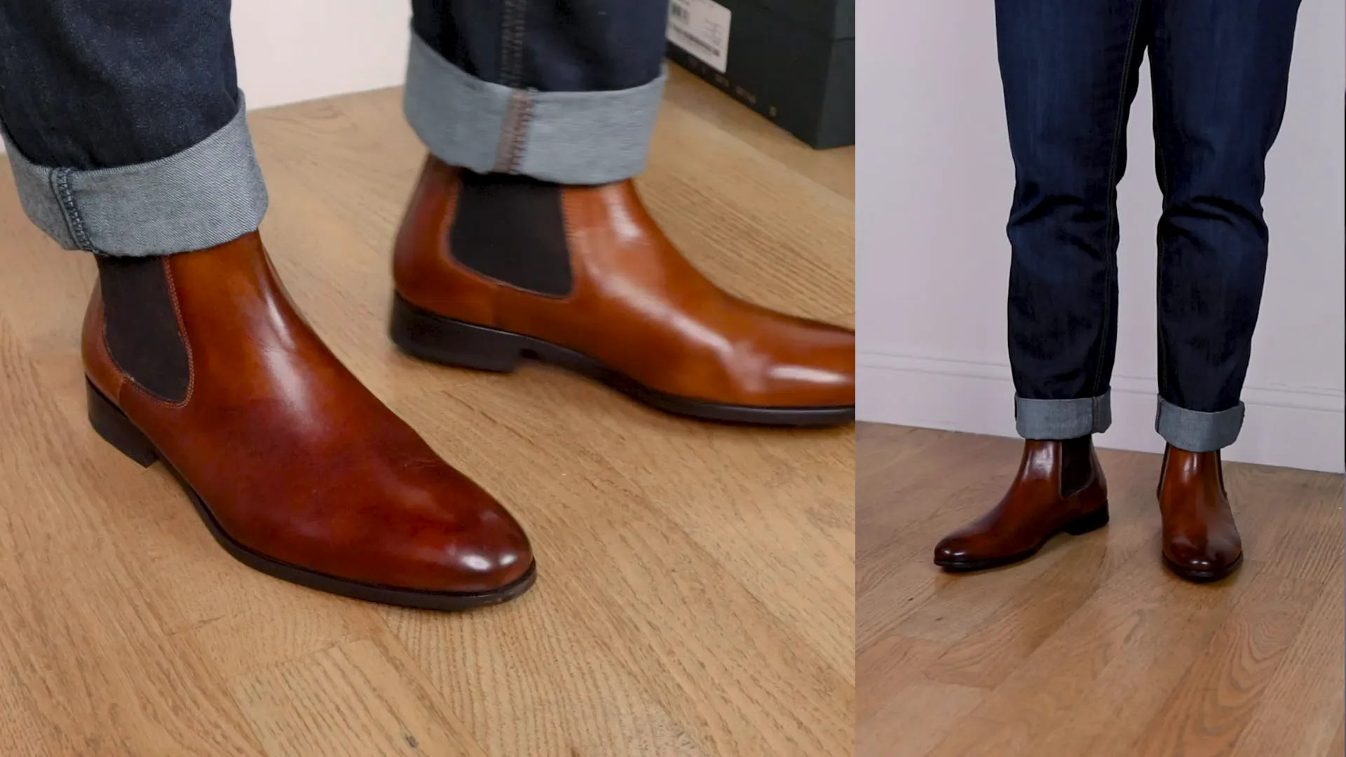 Navy Chinos paired with Tan Leather Shoes