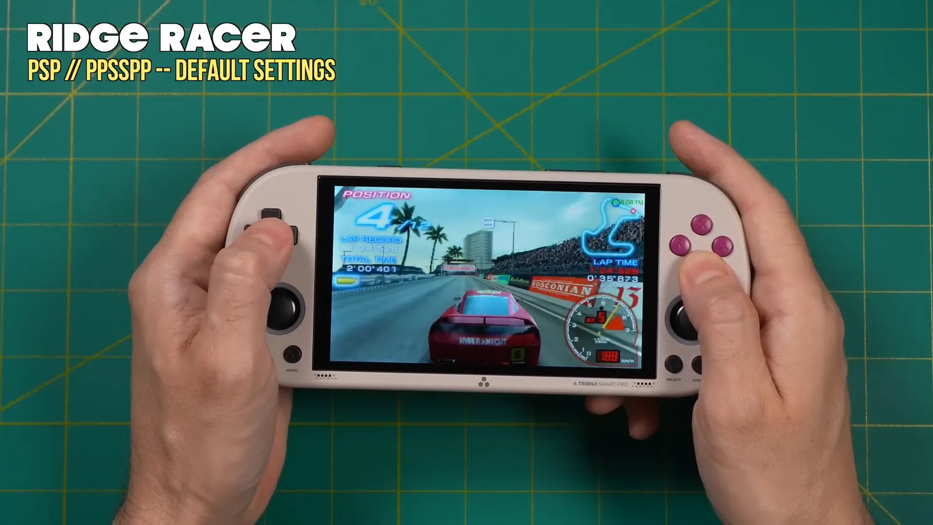 Ridge Racer gameplay settings on TrimUI Smart Pro