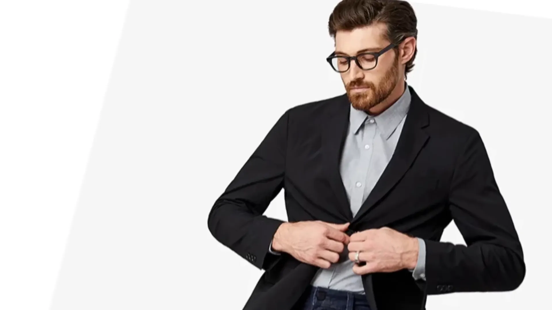 Dark wash jeans with a blazer