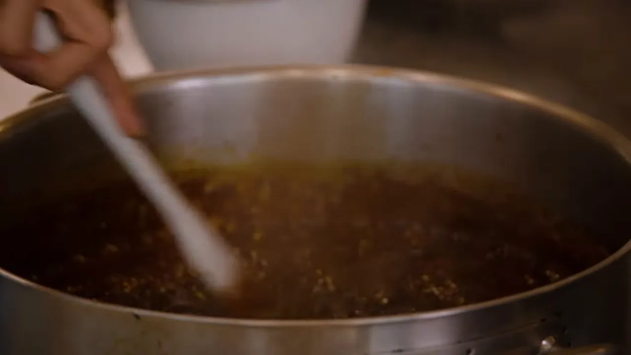 Zesting citrus for the gastrique