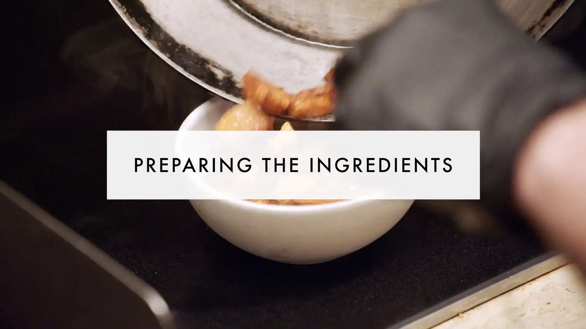 Preparing and cooking guanciale in a hot pan