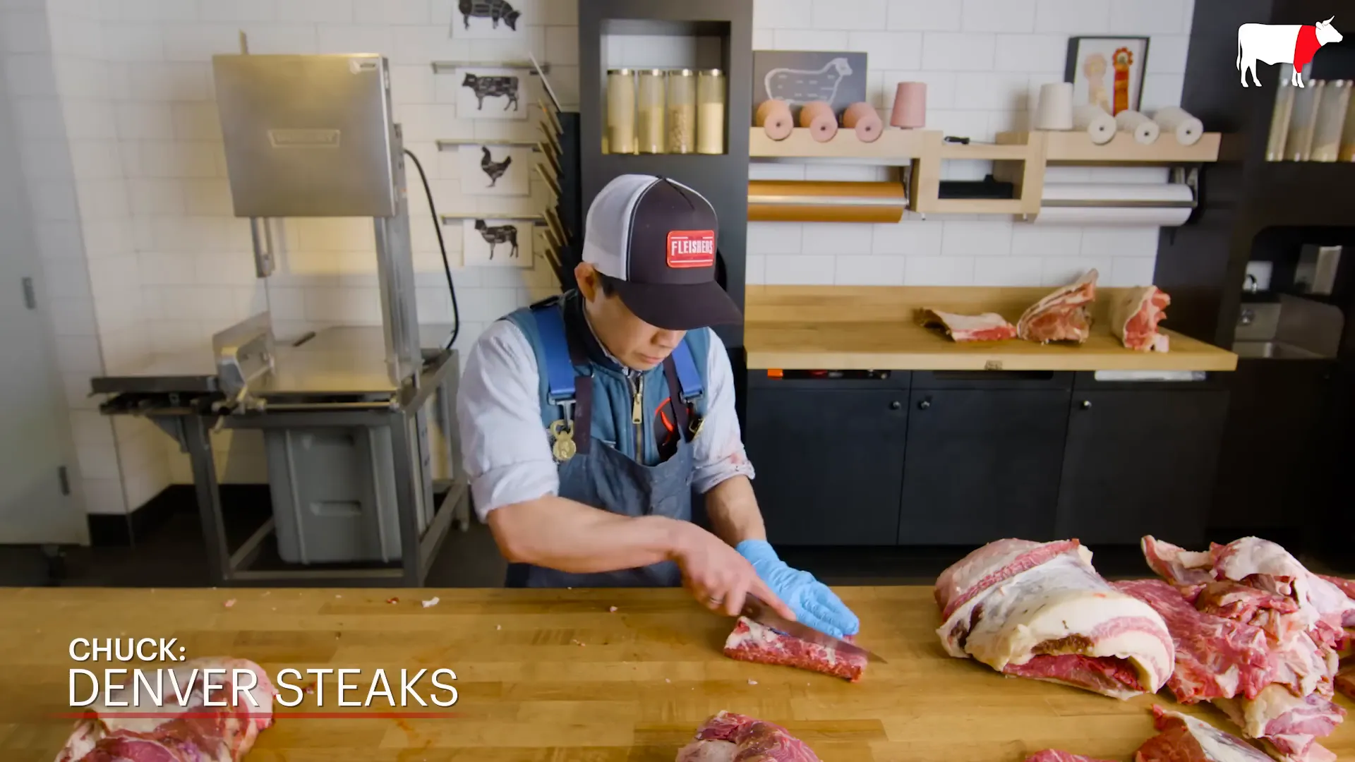 Beautifully marbled Denver steaks from the chuck
