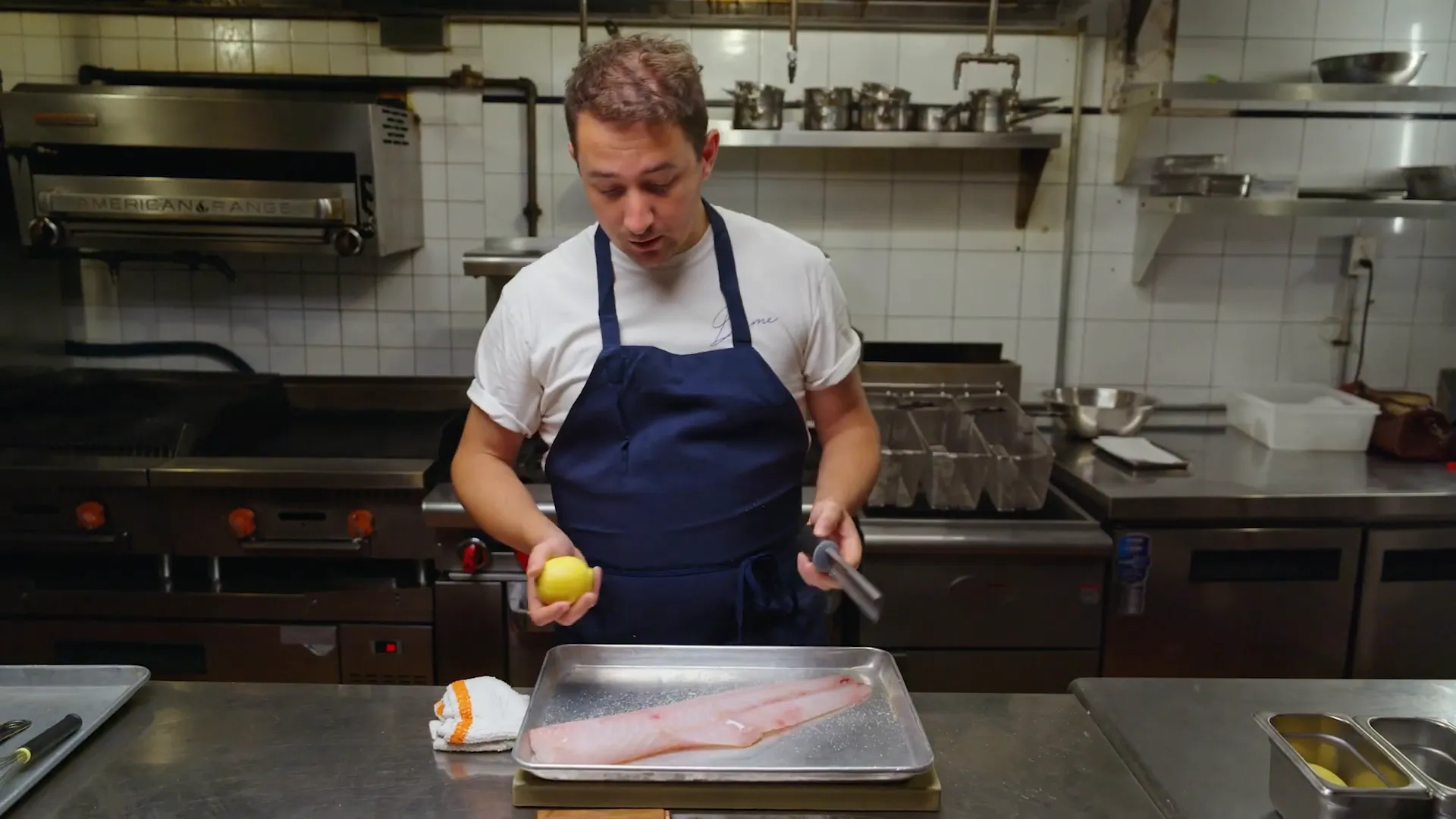 Portioned hake fish pieces ready for frying