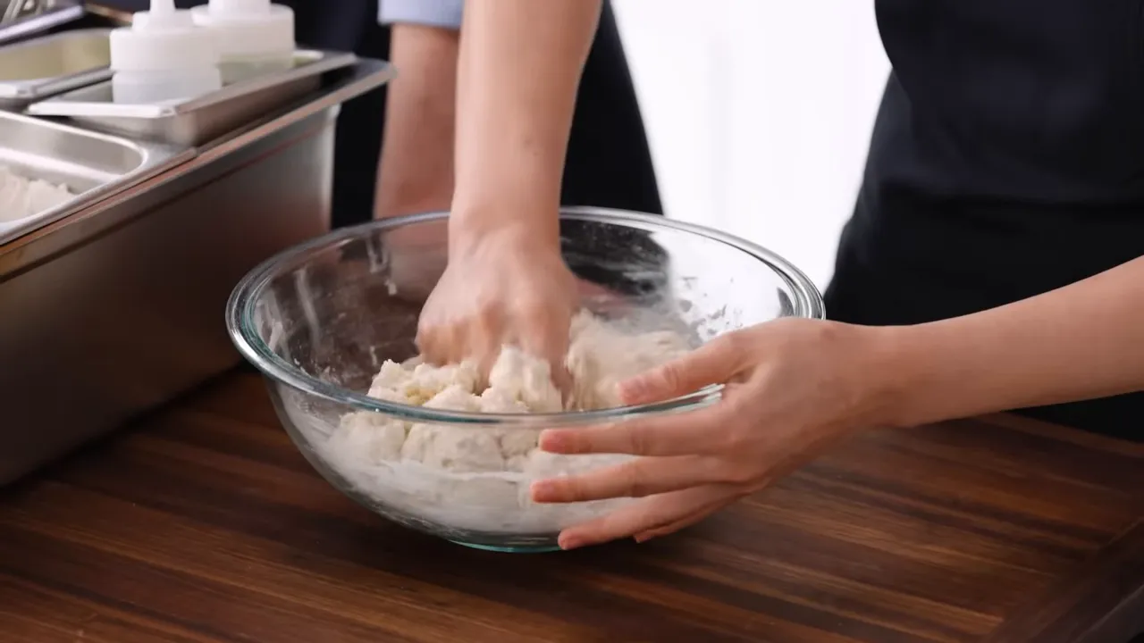 High hydration dough showing consistency