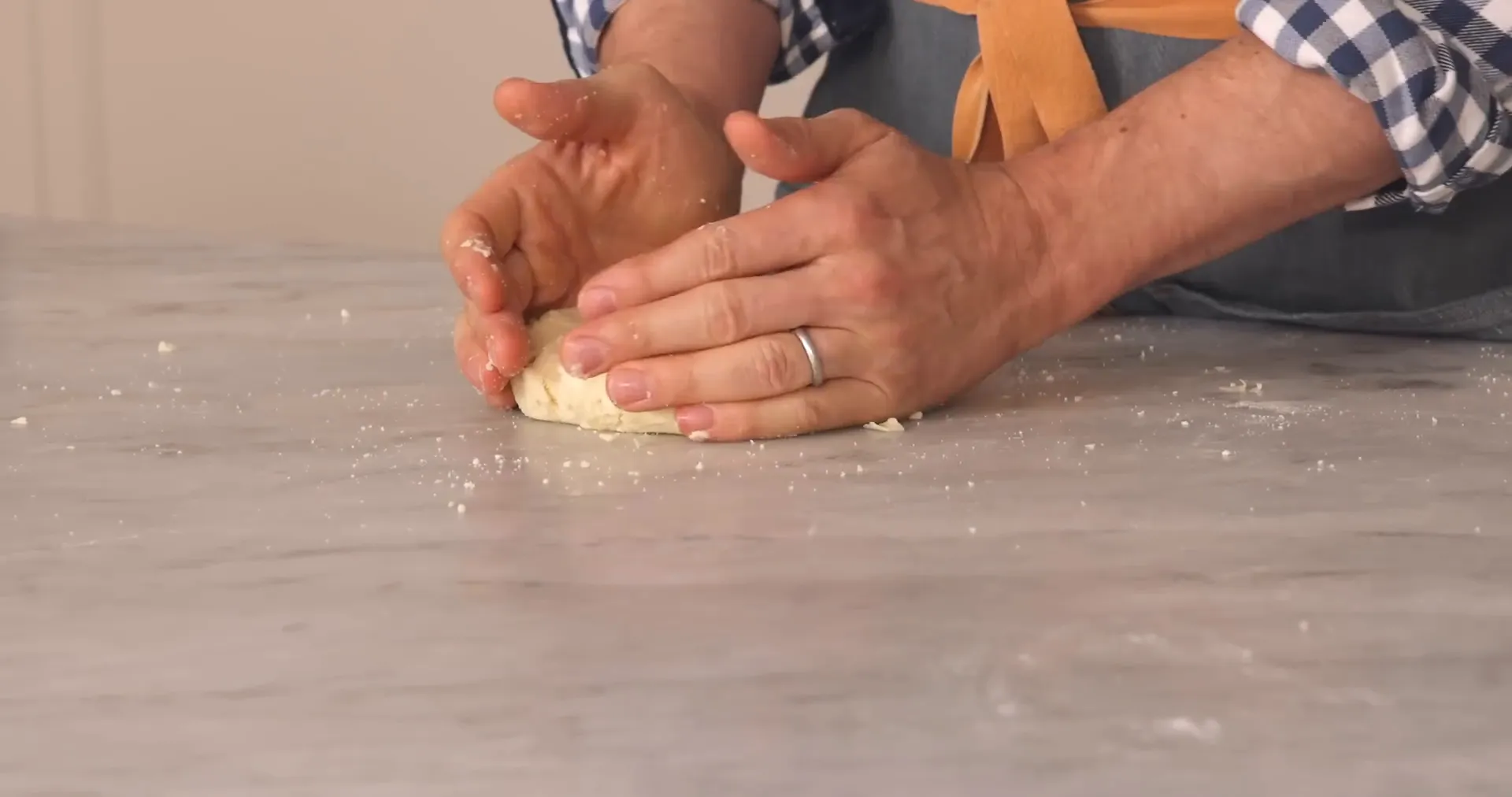 Pie dough shaped into a disc ready for chilling