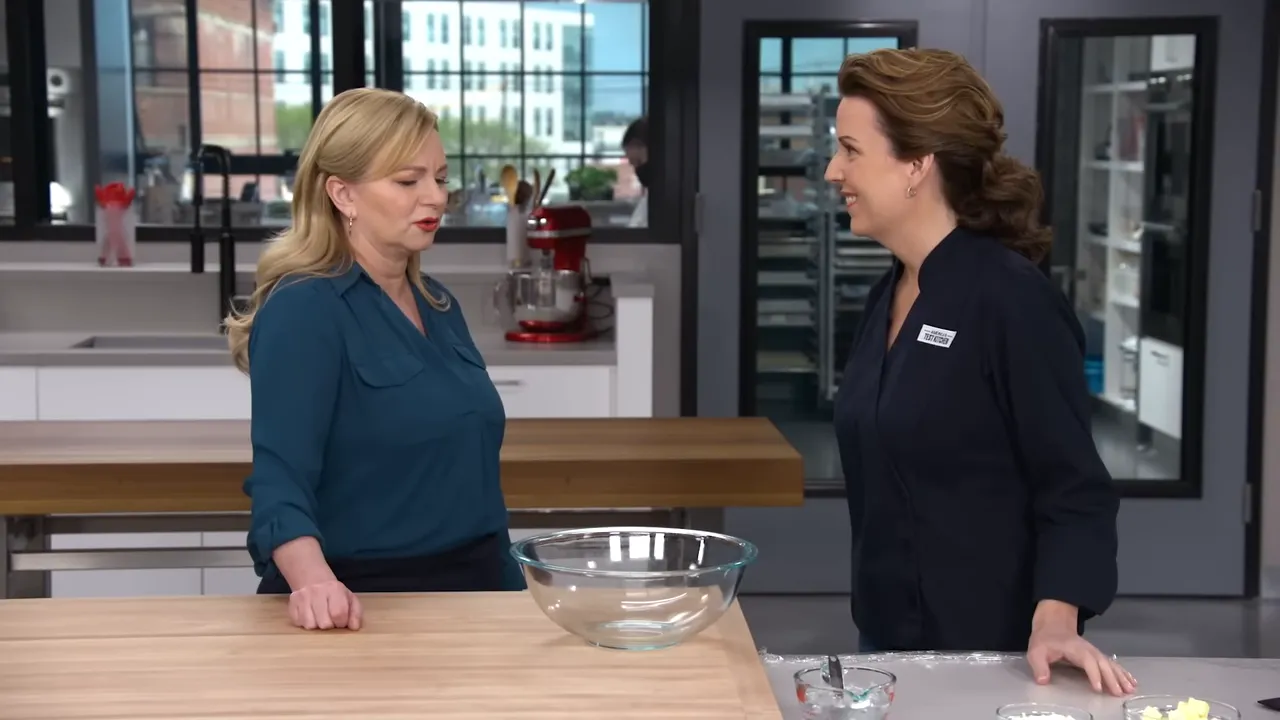 Hosts introduce the salted caramel apple pie with smiles