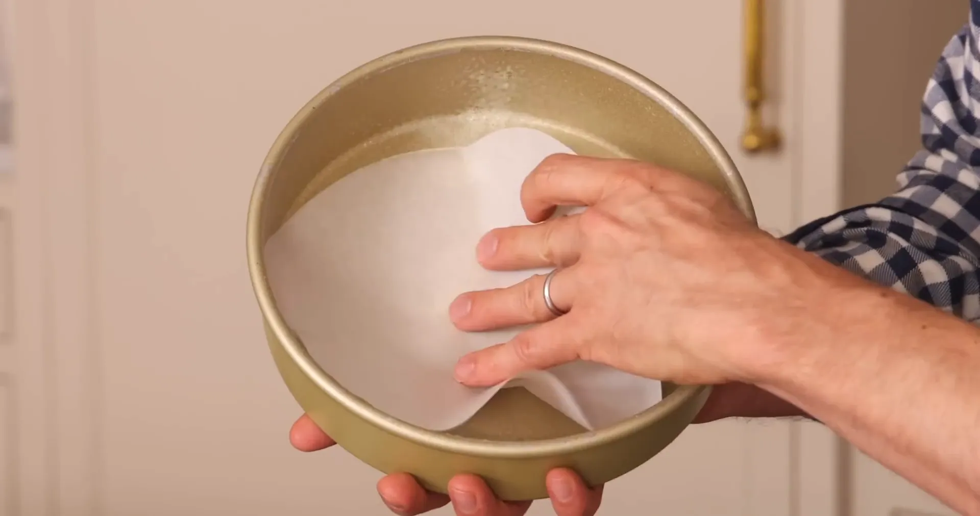 Preparing pans and setting oven to 350°F