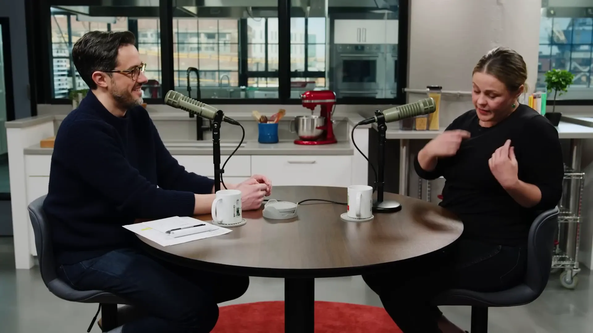 Eugene Mirman and Hannah Crowley talking about mushroom gathering