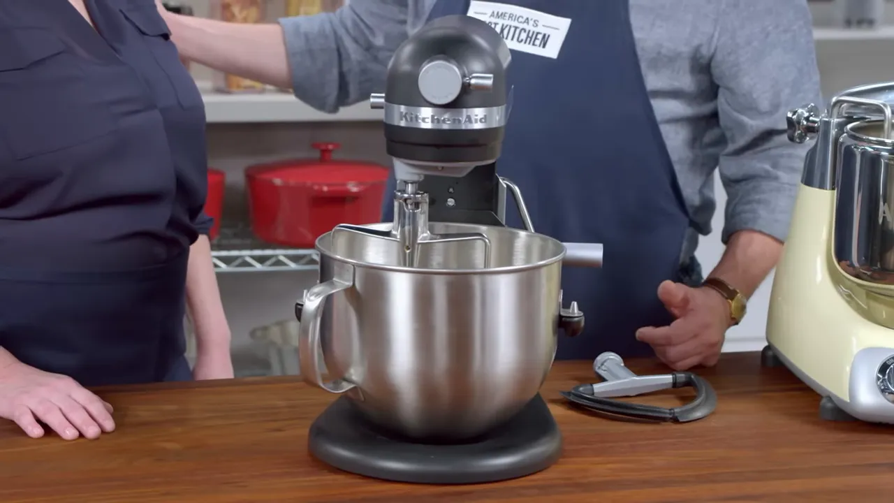 Classic KitchenAid stand mixer on a kitchen counter