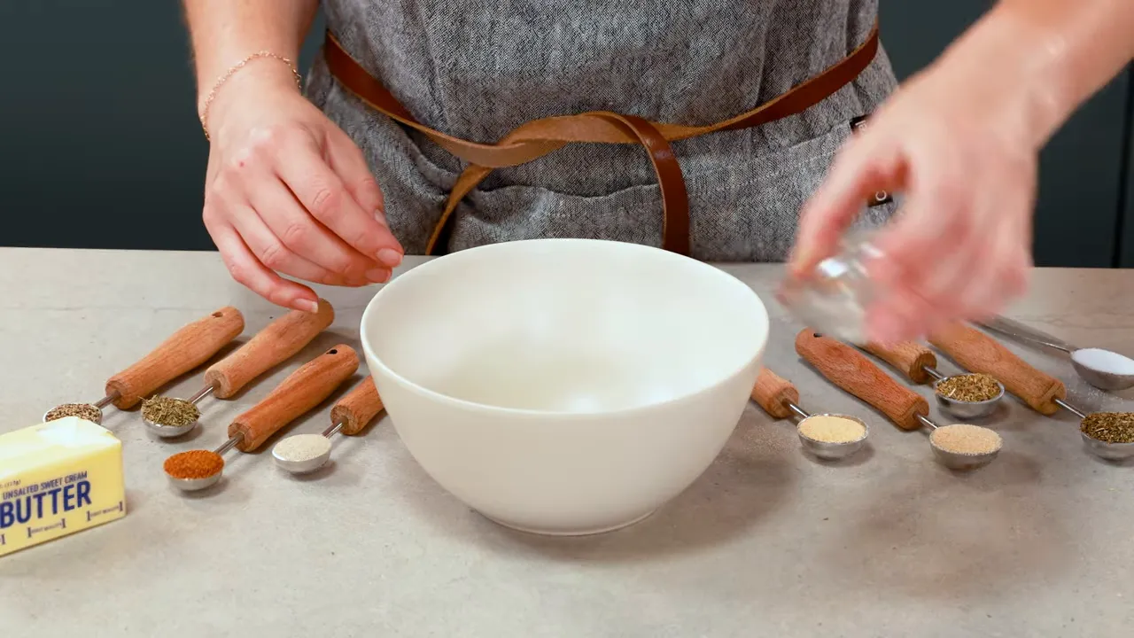 Spices laid out for the Cajun seasoning