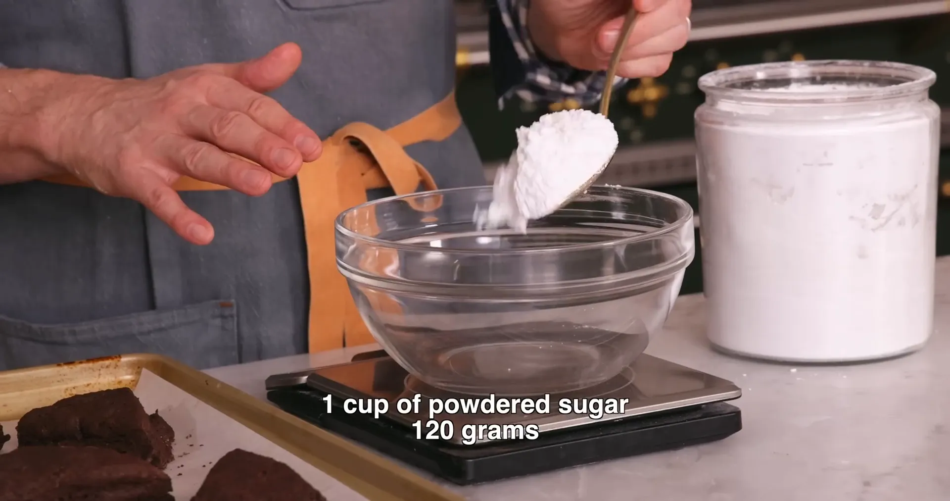 Preparing chocolate glaze for scones