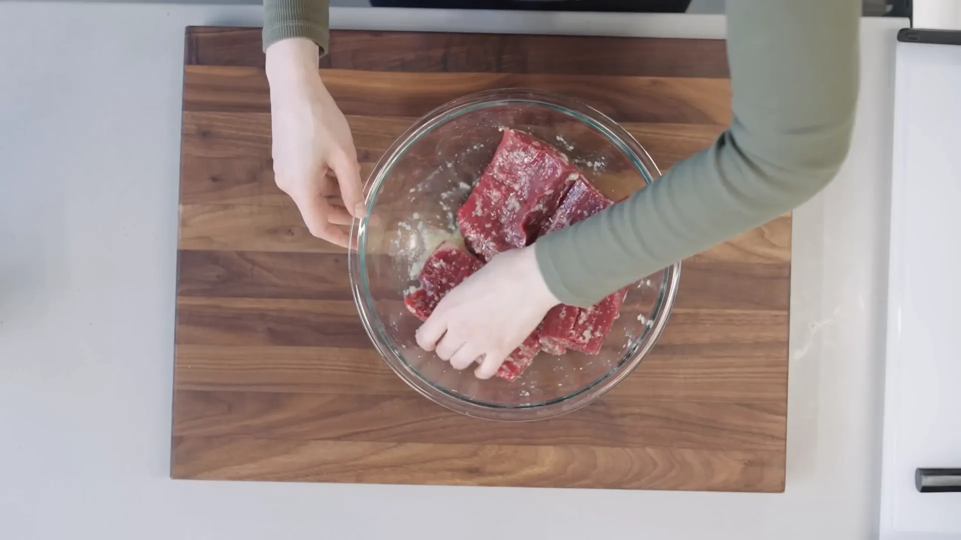 Shio koji marinated steak pieces ready to cook