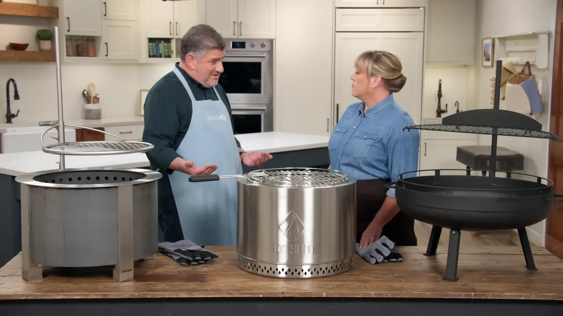 Close-up of grates showing straight bars versus cross-hatch pattern