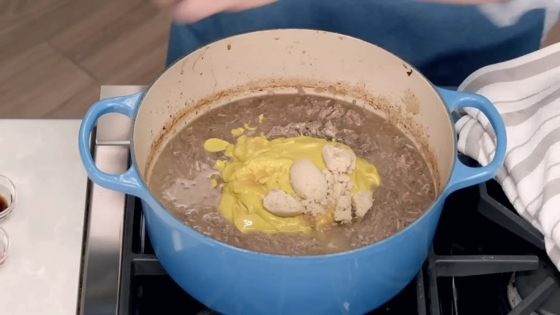 Adding mustard, vinegar, and brown sugar to hash