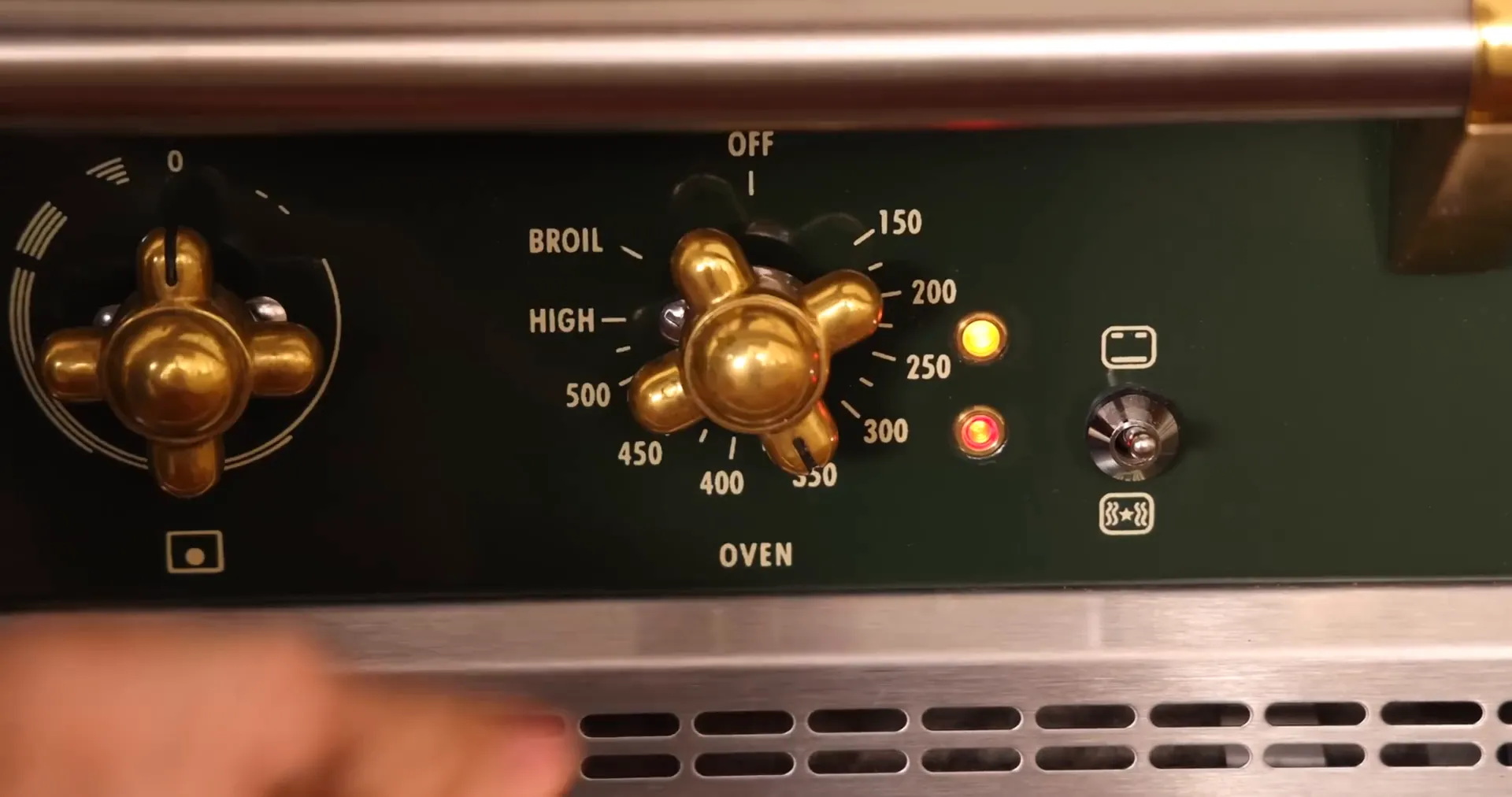 Preheating oven to 350°F on a modern oven display