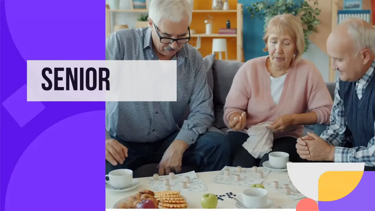 slide labeled senior co-housing with older adults sharing a meal at a table