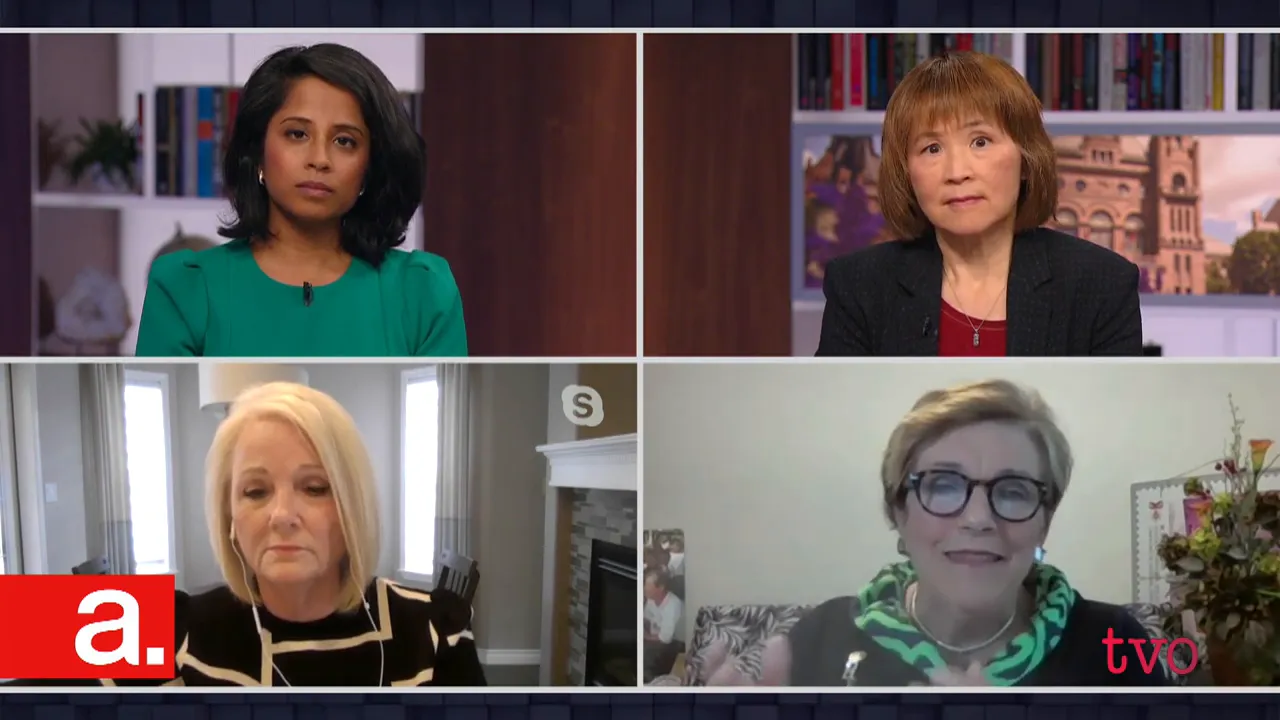four-way panel discussion with remote and in-studio guests on dementia care