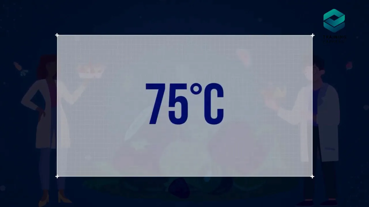 Large on screen text showing 75 degrees Celsius