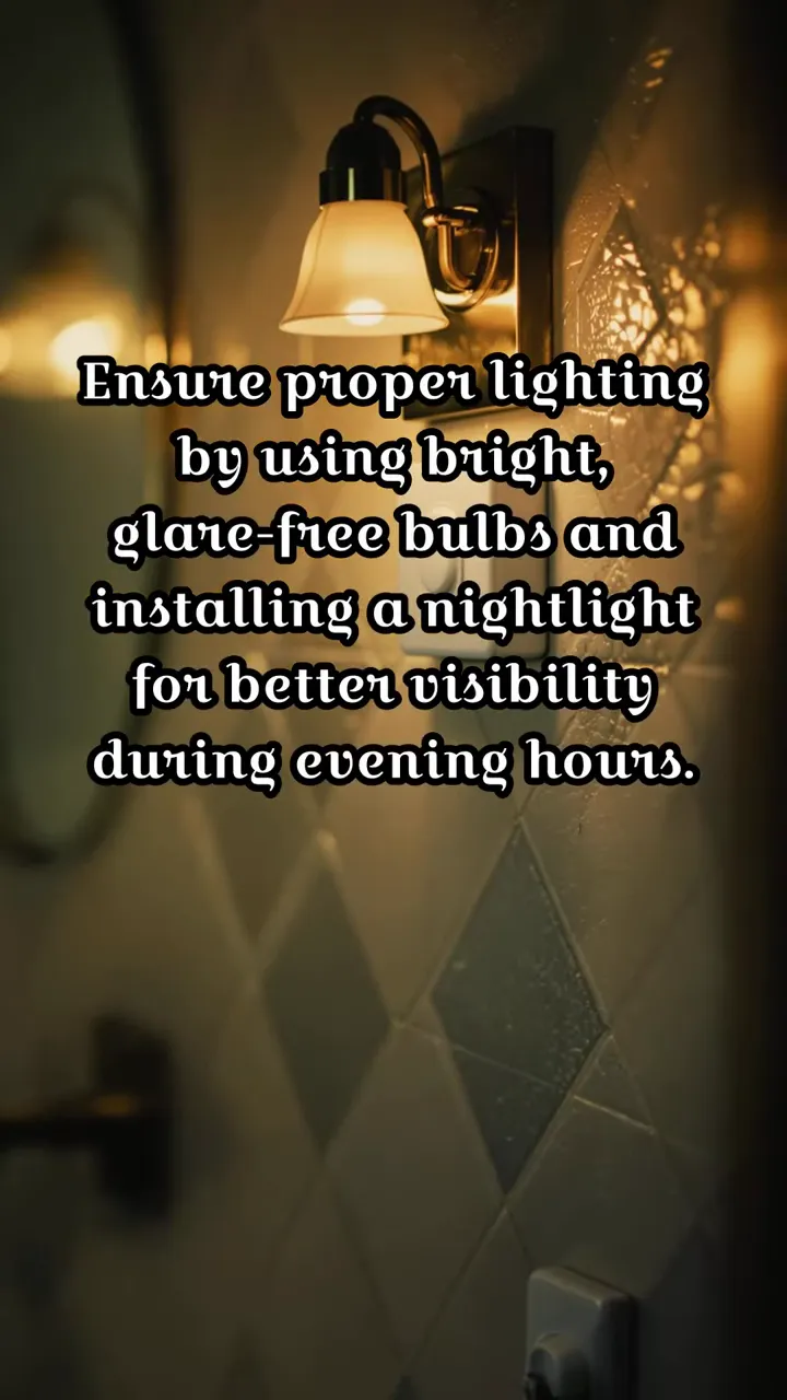 wall light above a nightlight switch on tiled bathroom wall