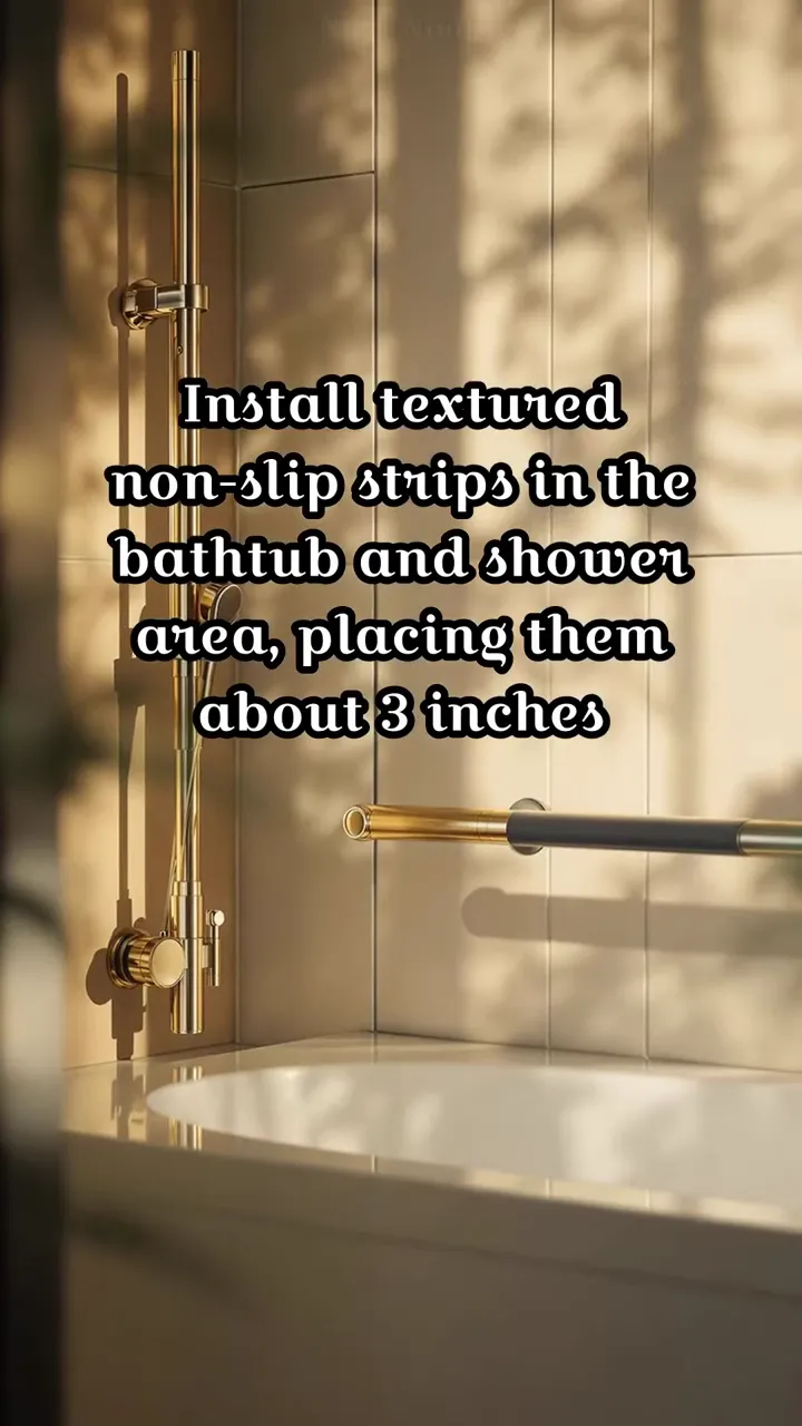 bathtub wall with shower hardware and safety bar