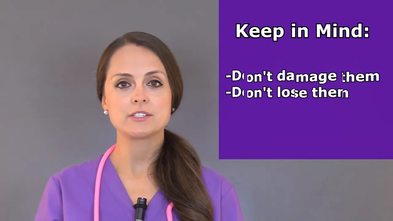 Purple slide reading keep in mind do not damage them and do not lose them