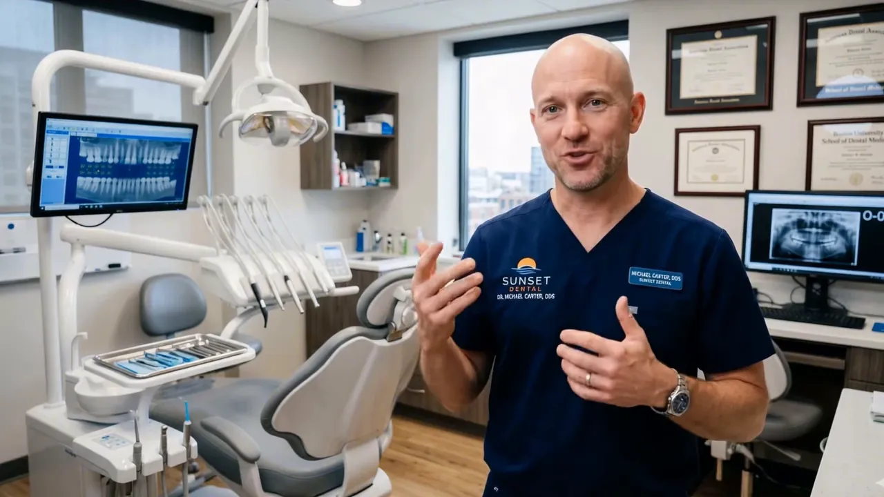 Slide titled the hidden mistake wearing a poorly fitting denture with bullets about gum tissue damage bone resorption and harder future correction