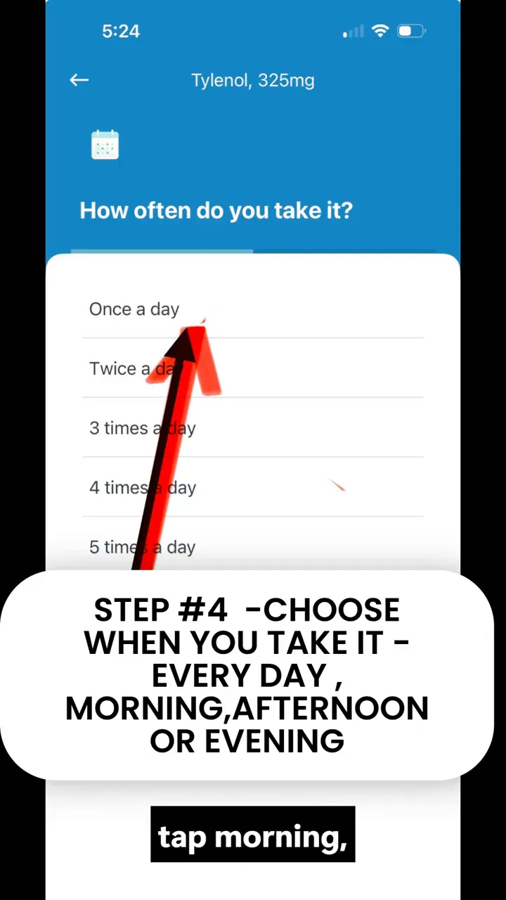 Medisafe reminder screen showing an aspirin medication alert with skip snooze and take options