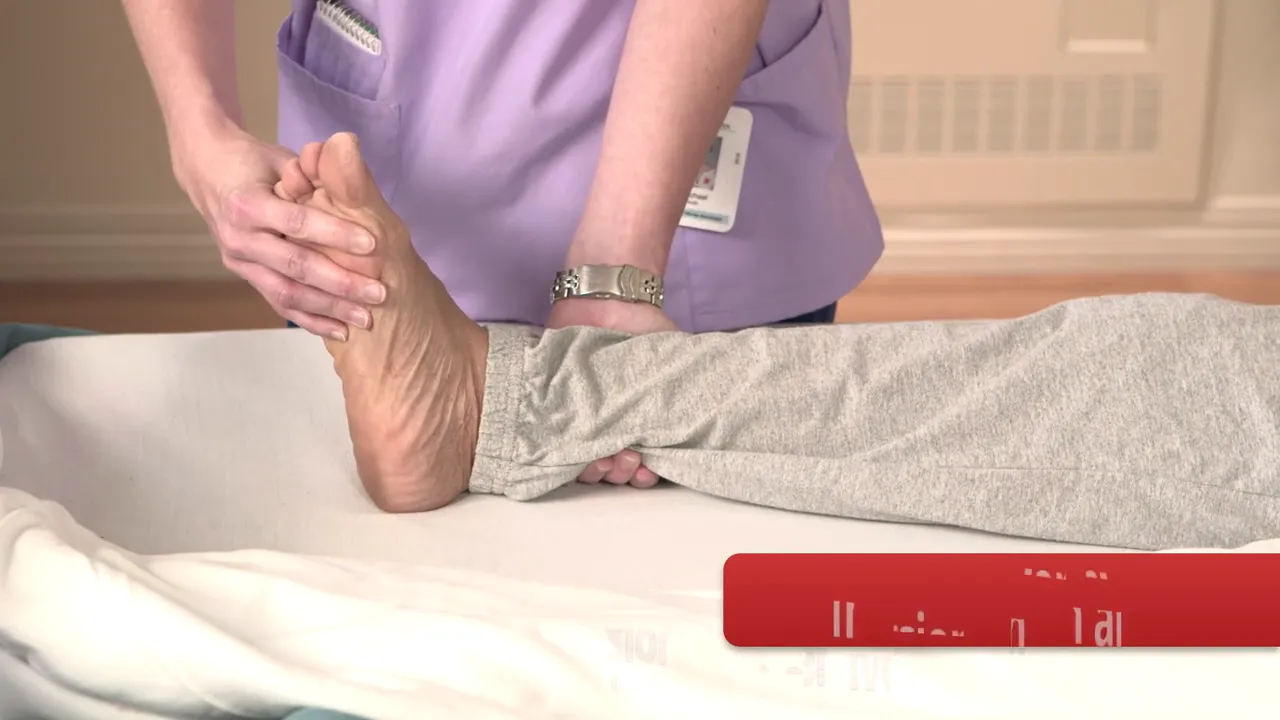 Close-up of foot turning side to side with label inversion and eversion