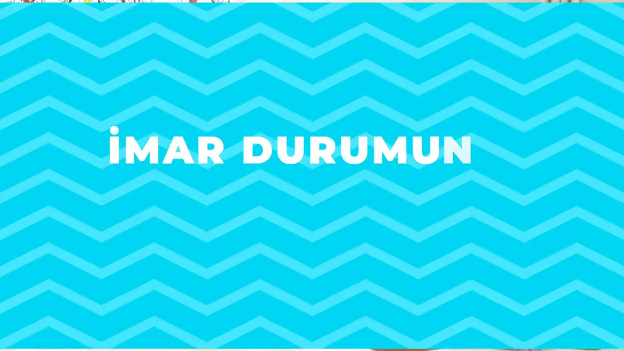 Mavi zemin üzerinde beyaz harflerle 'İmar Durumun' başlık kartı