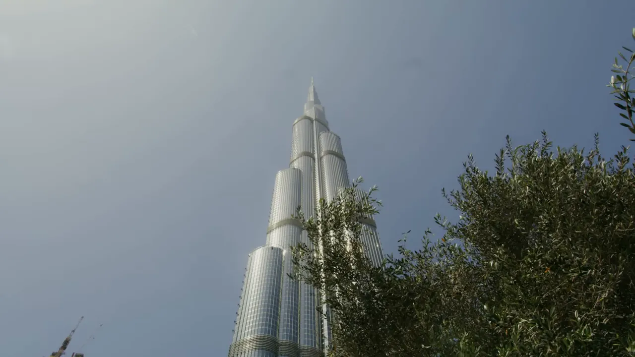 Dubai Burj Khalifa, ağa&ccedil;ların &ouml;n&uuml;nde y&uuml;kselen siluet