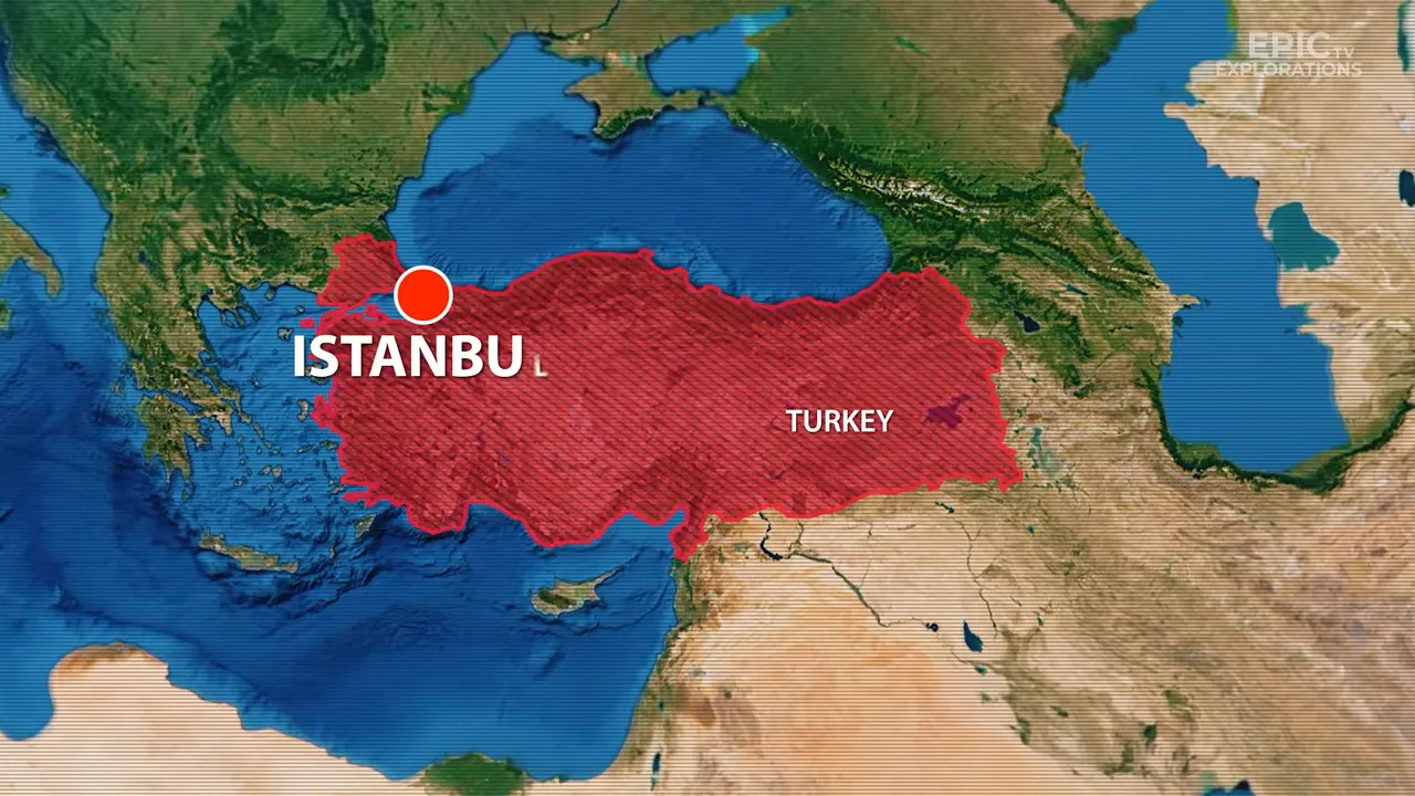 Map of Türkiye with Istanbul marked, showing surrounding seas and neighbouring countries.