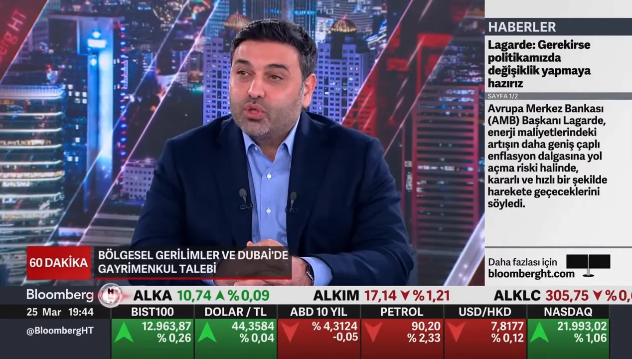 Bloomberg Haberleri ekranında Dubai yatırımcı davranışı ve piyasa değerlendirmesi