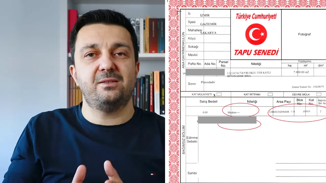 Tapu senedi örneği ve konuşan anlatıcı kitaplık önünde