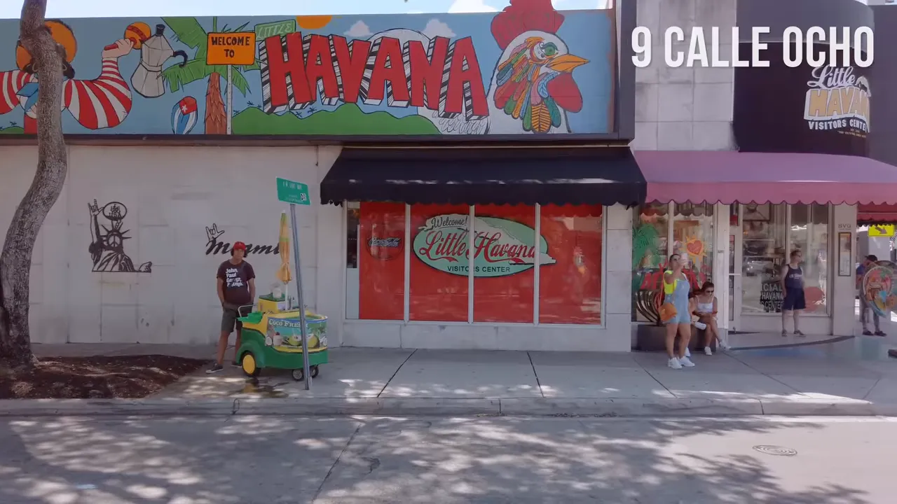 Havana mural above the Little Havana Visitors Center storefront on Calle Ocho