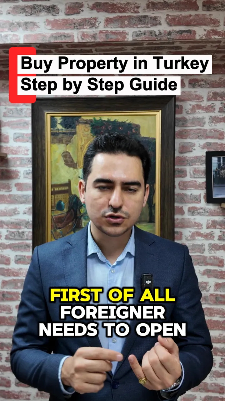 Presenter explaining opening a Turkish bank account