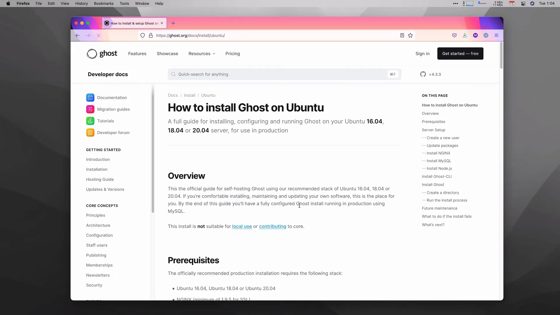 Installing Ghost on a Digital Ocean droplet