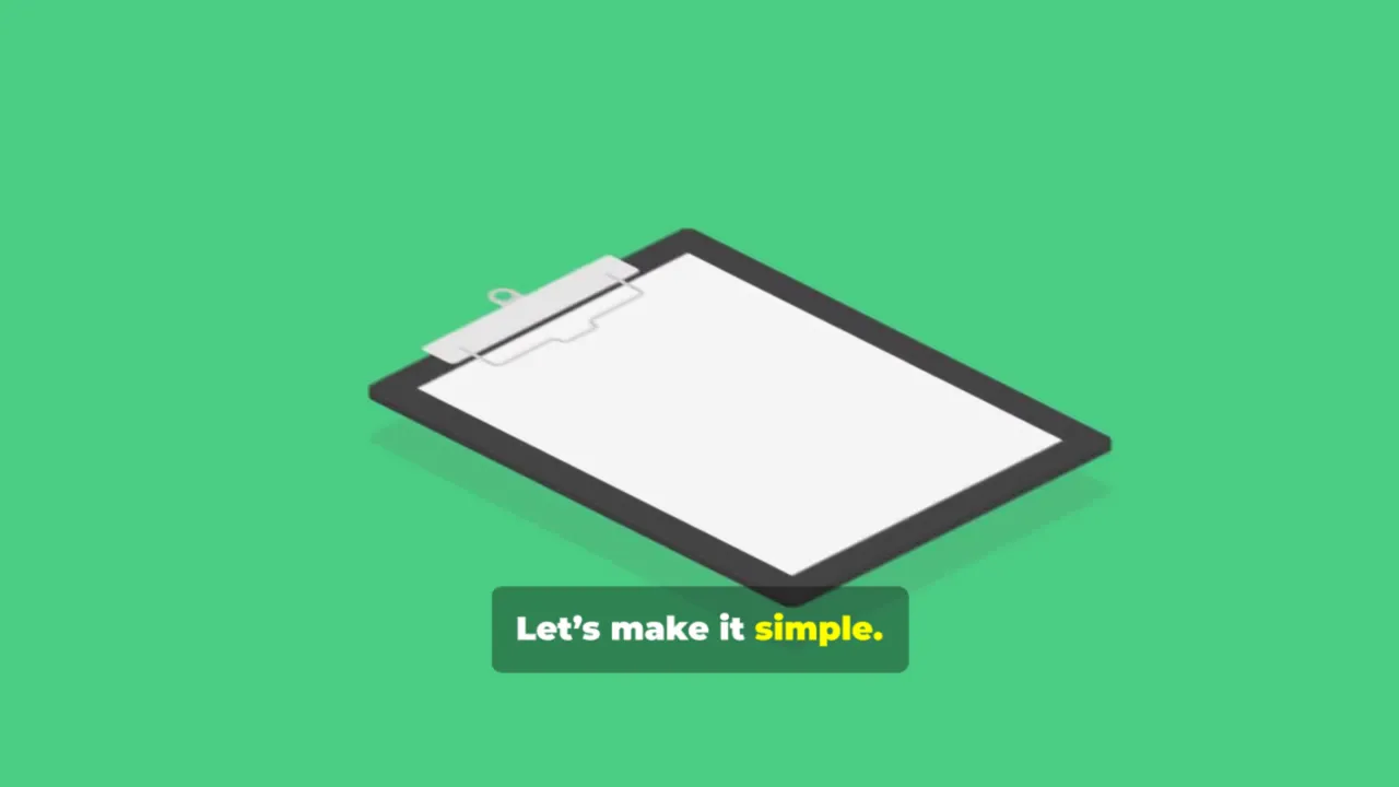 illustration of a clipboard checklist with text 'Let's make it simple'