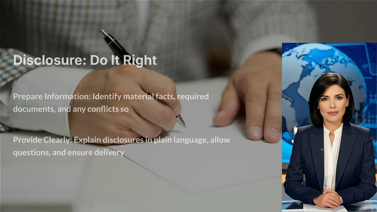 Illustration for property disclosure: prepare information, provide it clearly, and record the communication