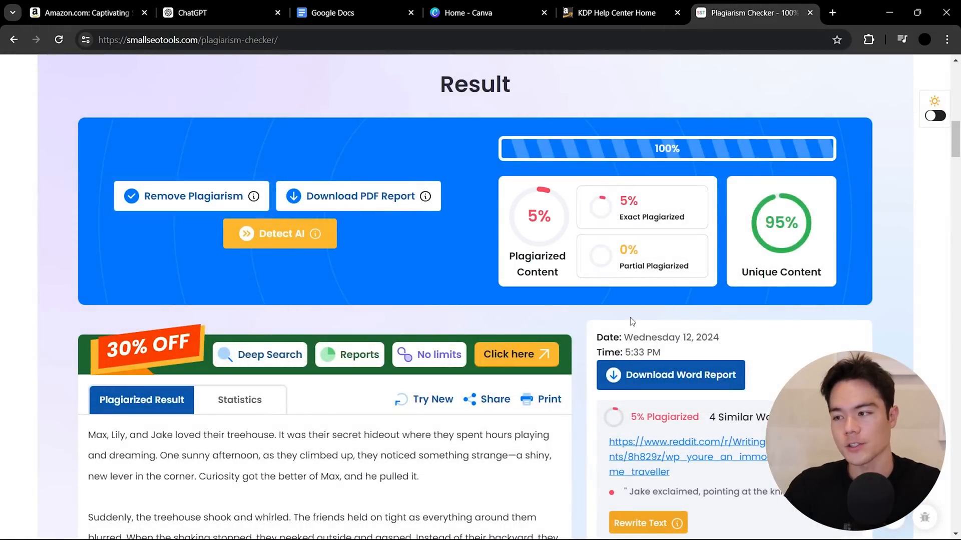 Plagiarism Checker Results