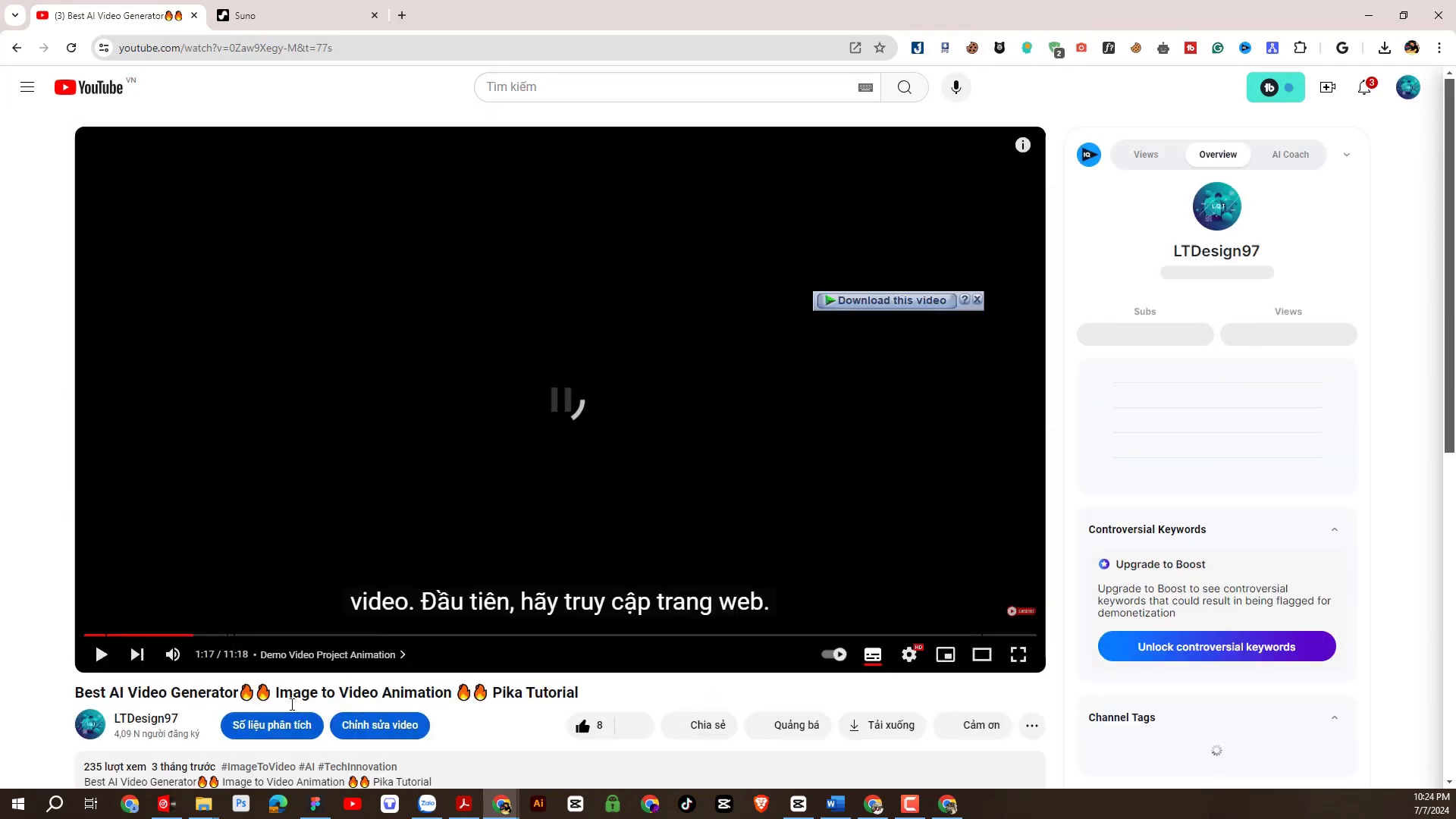 Adding background music with Suno AI