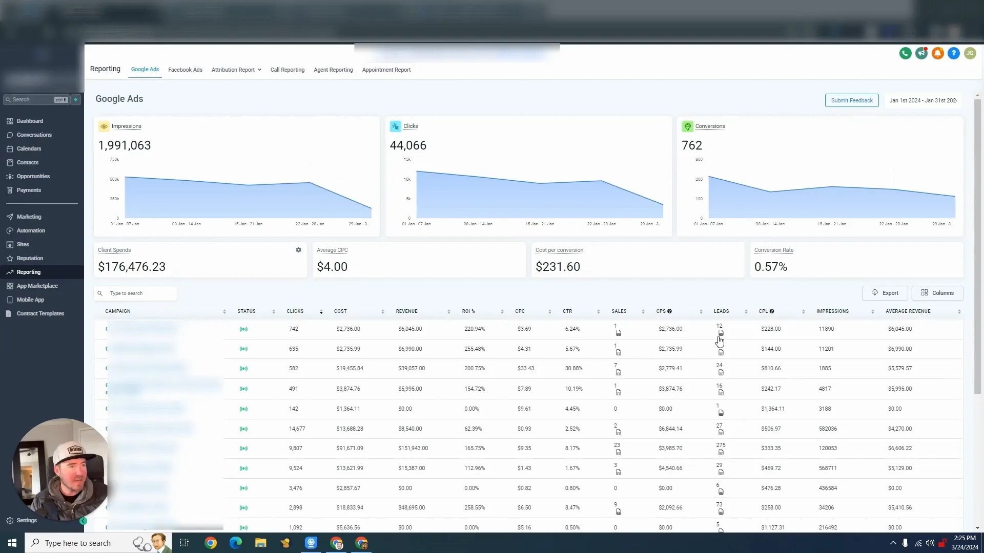 GoHighLevel Reporting Dashboard