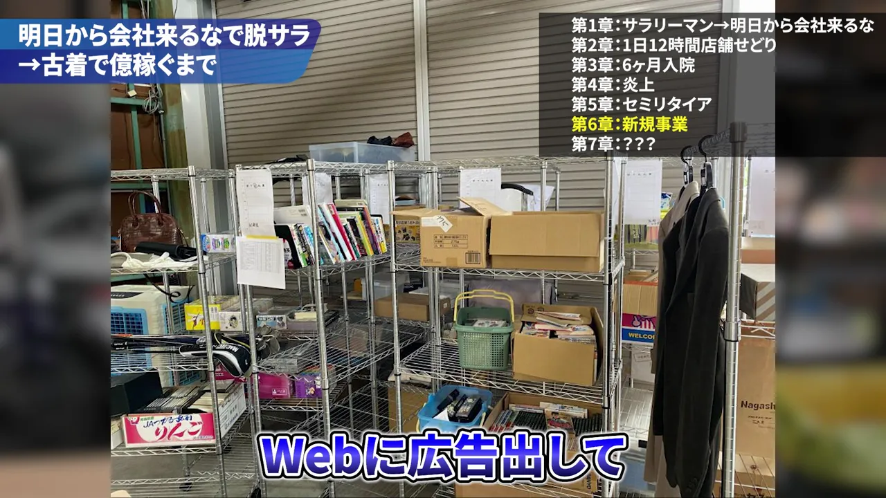 段ボール箱や物品が置かれた倉庫内の写真
