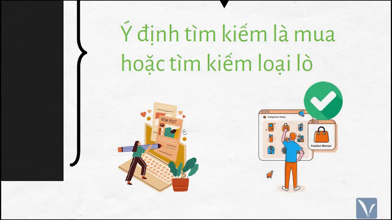 Minh họa ý định tìm kiếm lò nướng là mua hoặc tìm loại sản phẩm