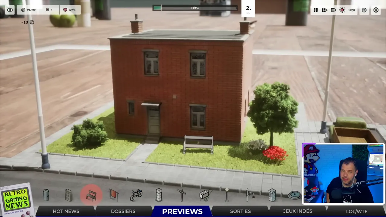 Maquette miniature de ville avec bâtiments, rues et éléments ferroviaires en construction