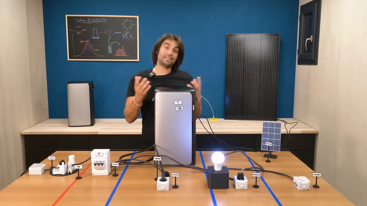 Quatre panneaux 450W connectés à l'onduleur