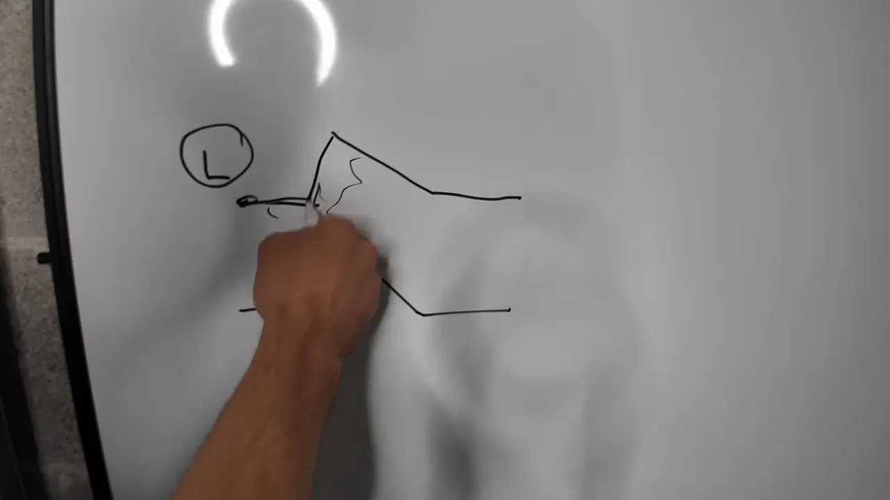 Schéma dessiné montrant le contact normalement ouvert d'un bouton-poussoir