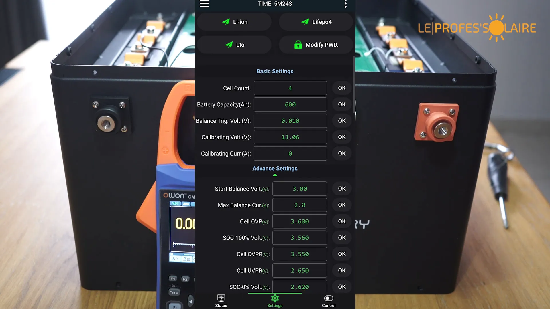 Configuration de la BMS