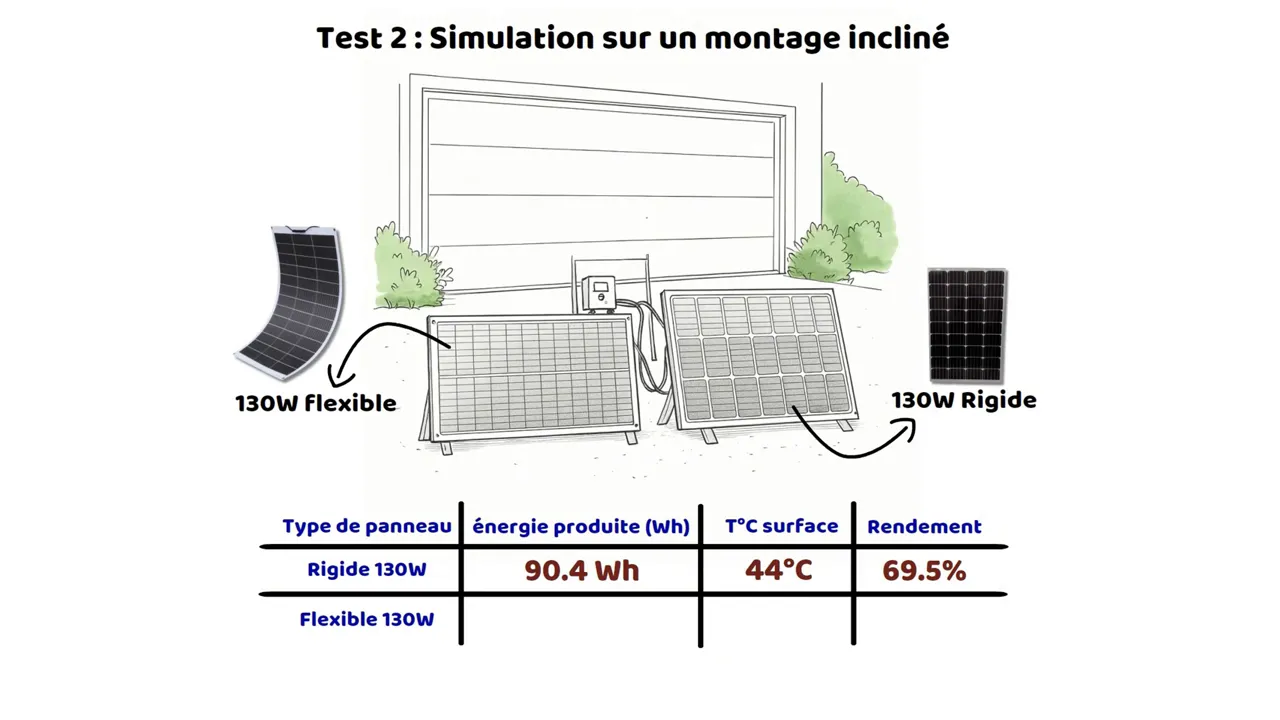 Montage incliné avec ventilation sous les panneaux