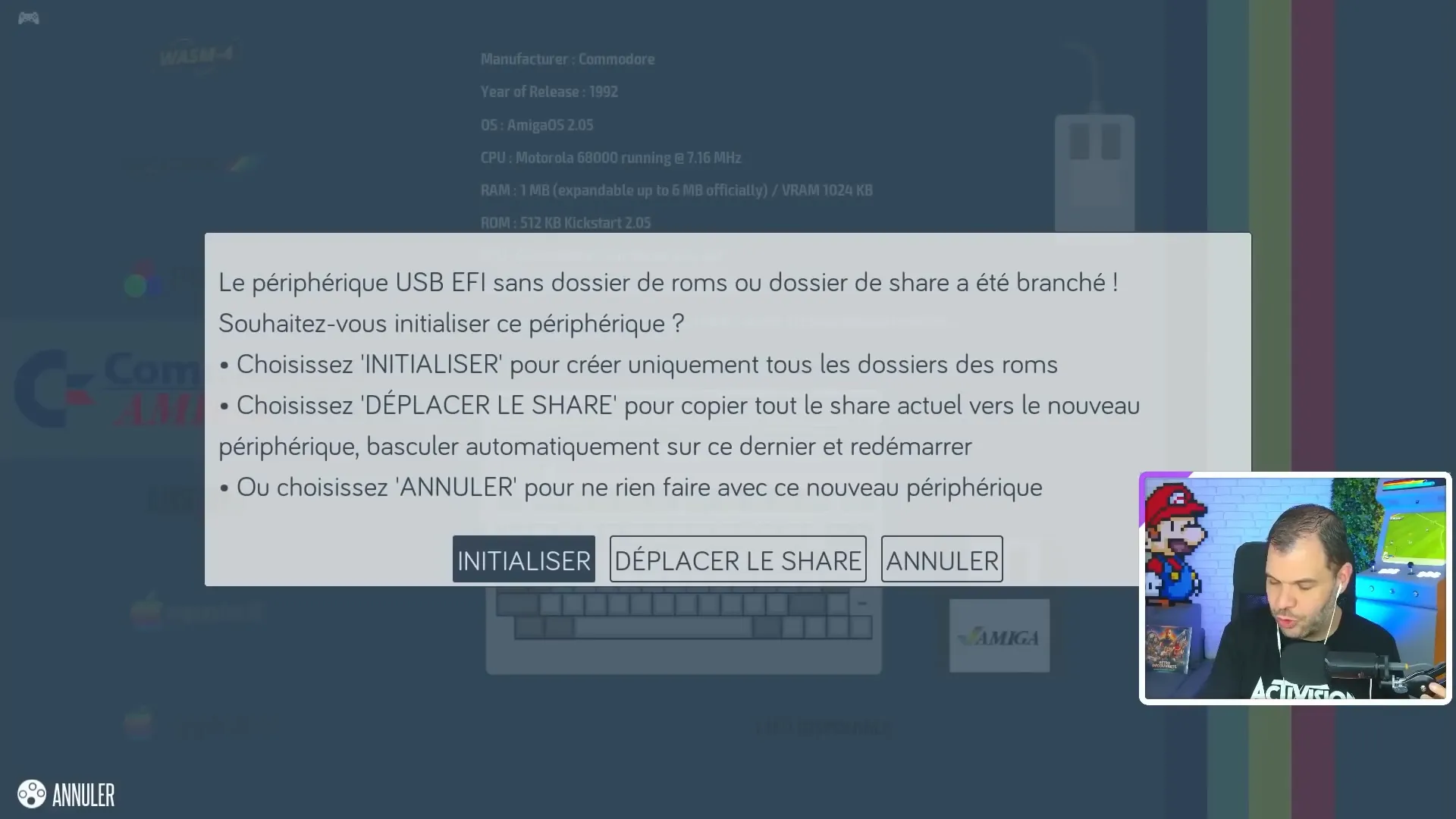 Initialisation du disque dur