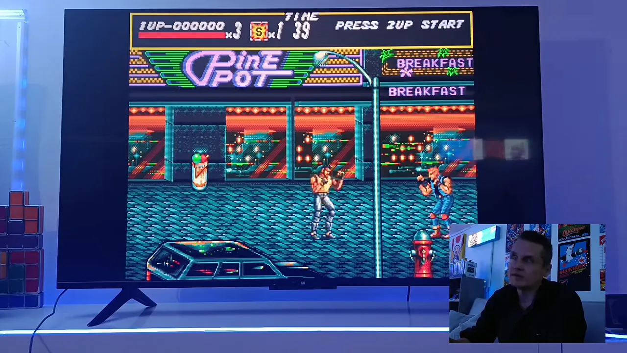 Partie de Streets of Rage affichée au format 4:3 sur un téléviseur